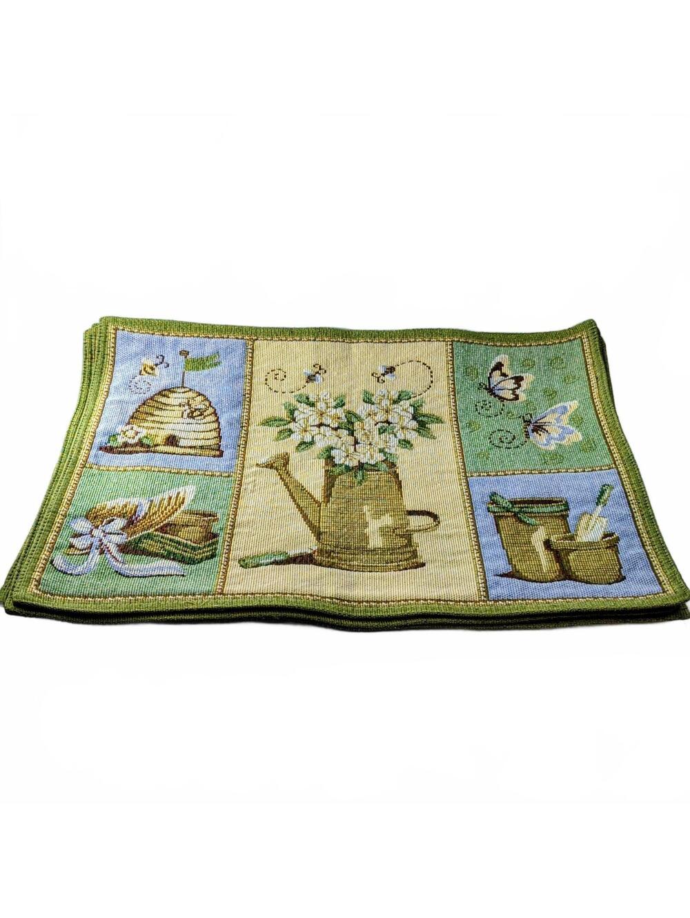 Tapestry Placemats, Cottagecore Bee & Butterfly Garden - Set of 4